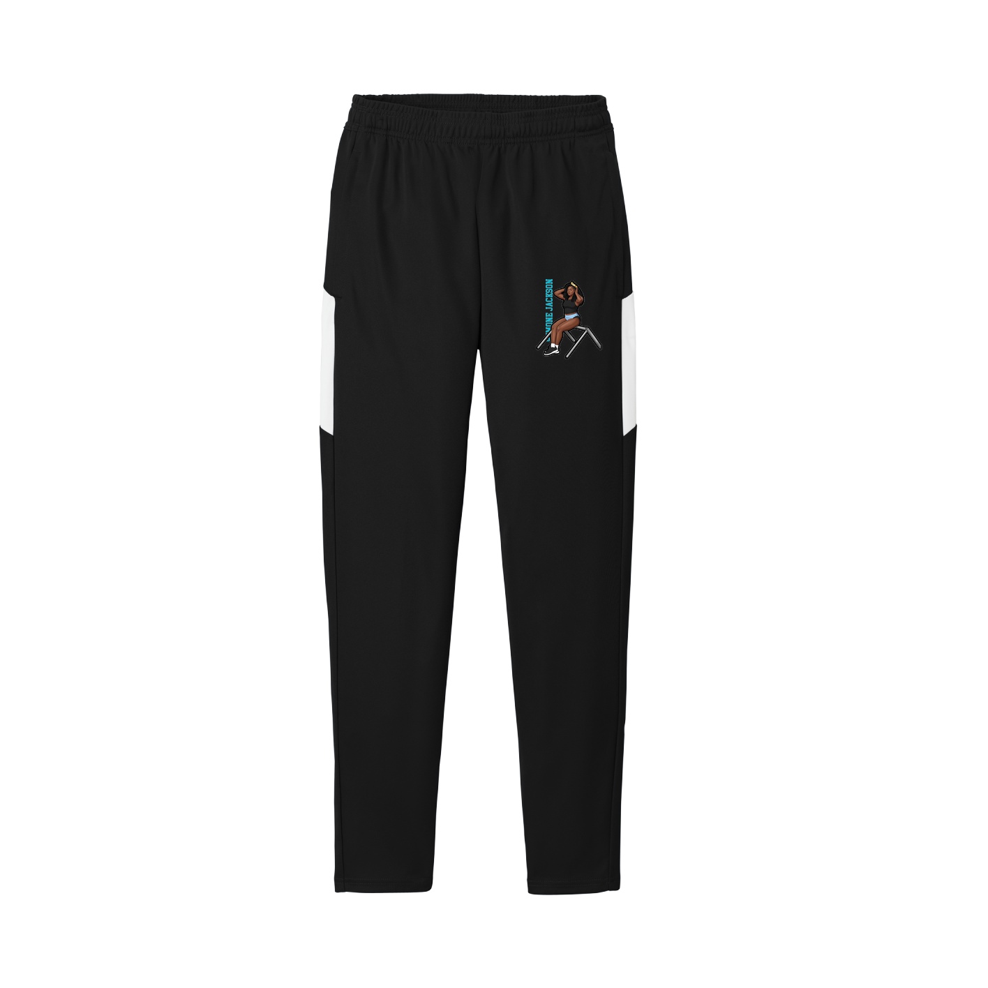 Team Travel Pant — Name Vertical in Black/White