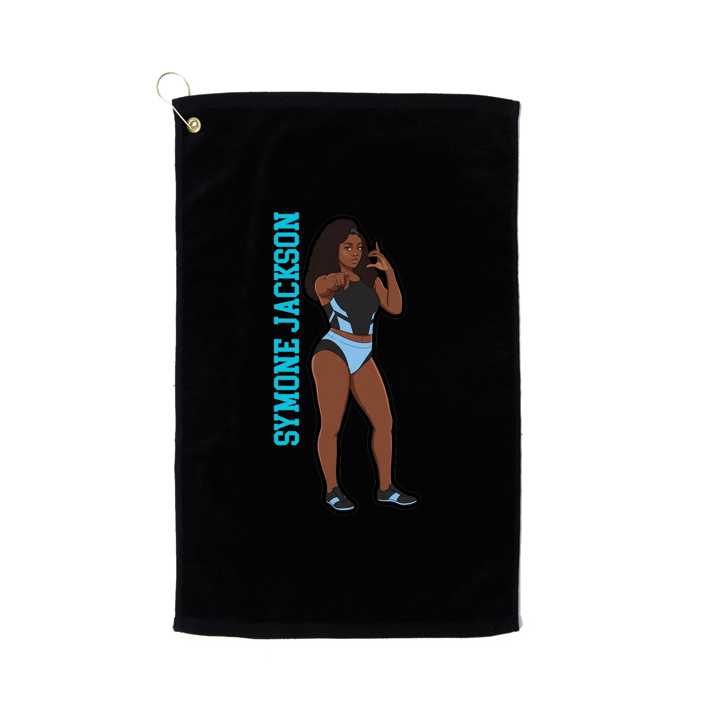 Golf Towel — Name Vertical in Black