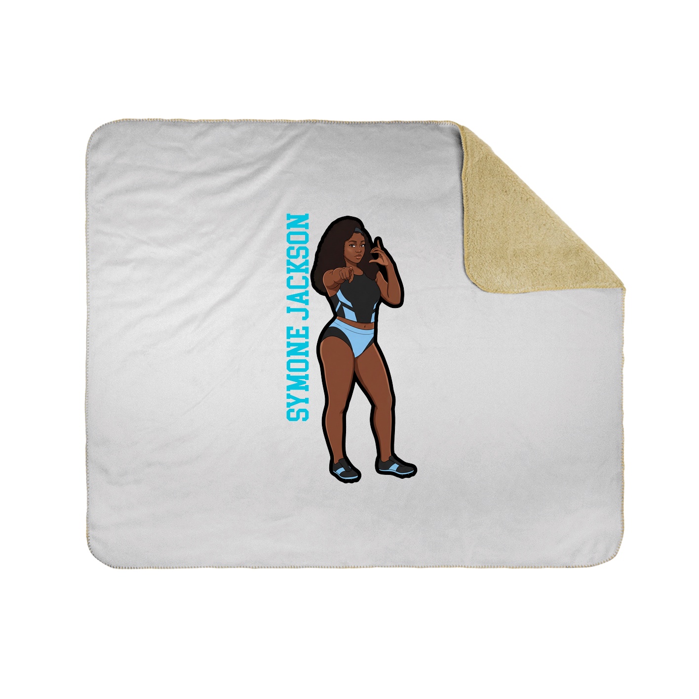 Throw Blanket — Name Vertical in White