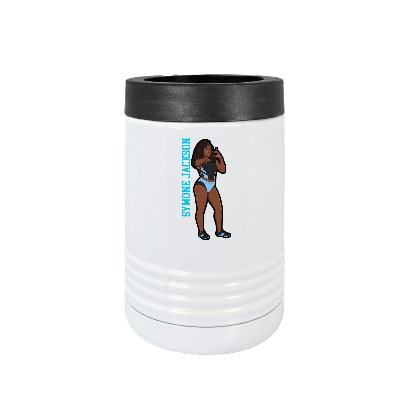 Beverage Holder — Name Vertical in White