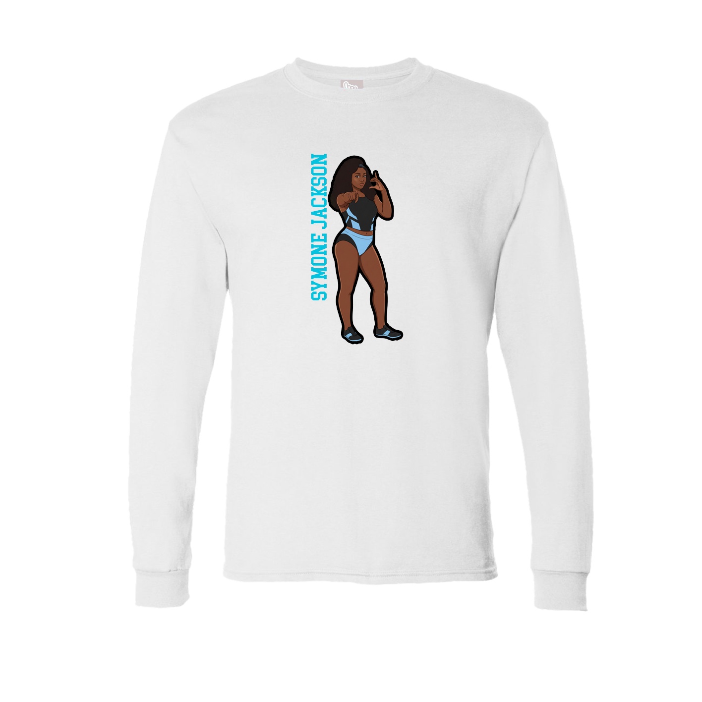Long Sleeve Tee — Name Vertical in White