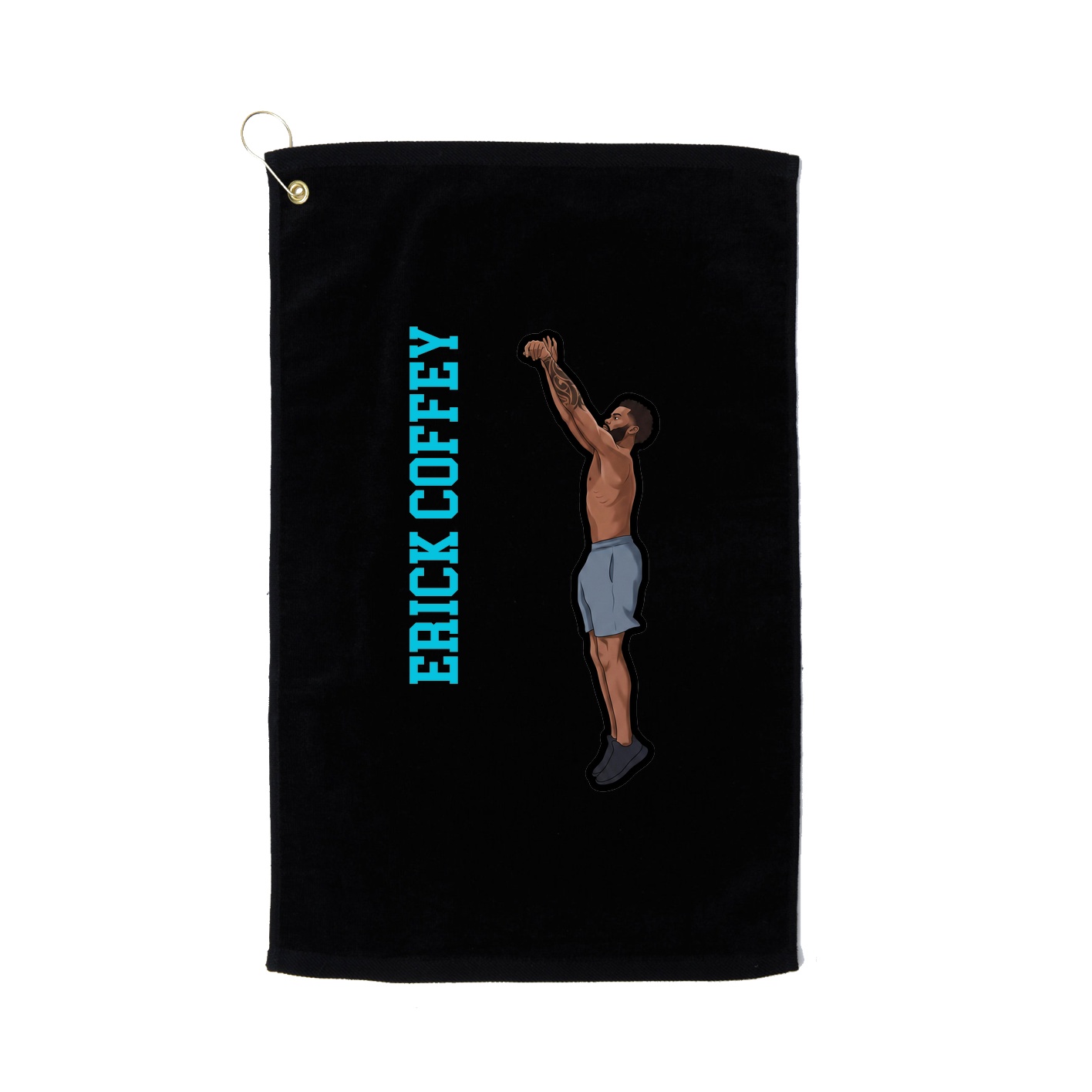 Golf Towel — Name Vertical in Black