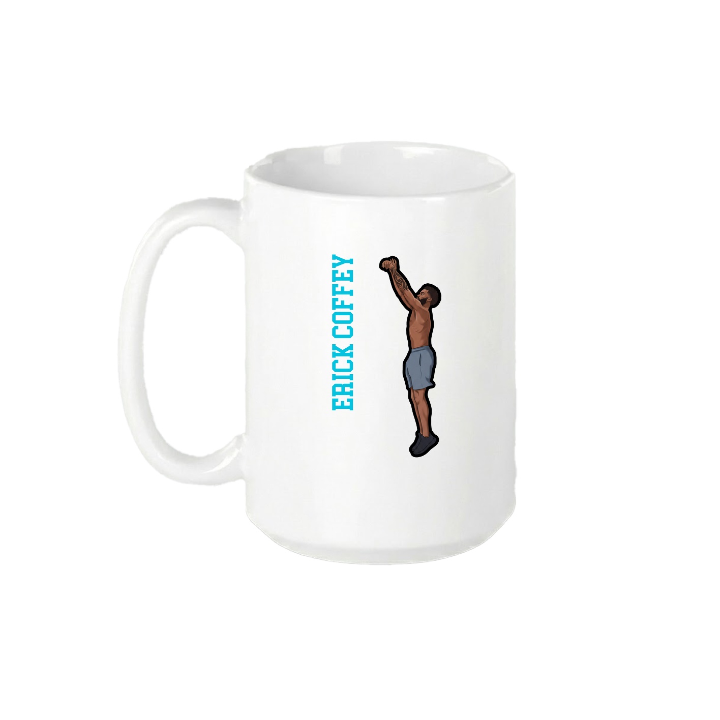 15oz Coffee Mug — Name Vertical in White