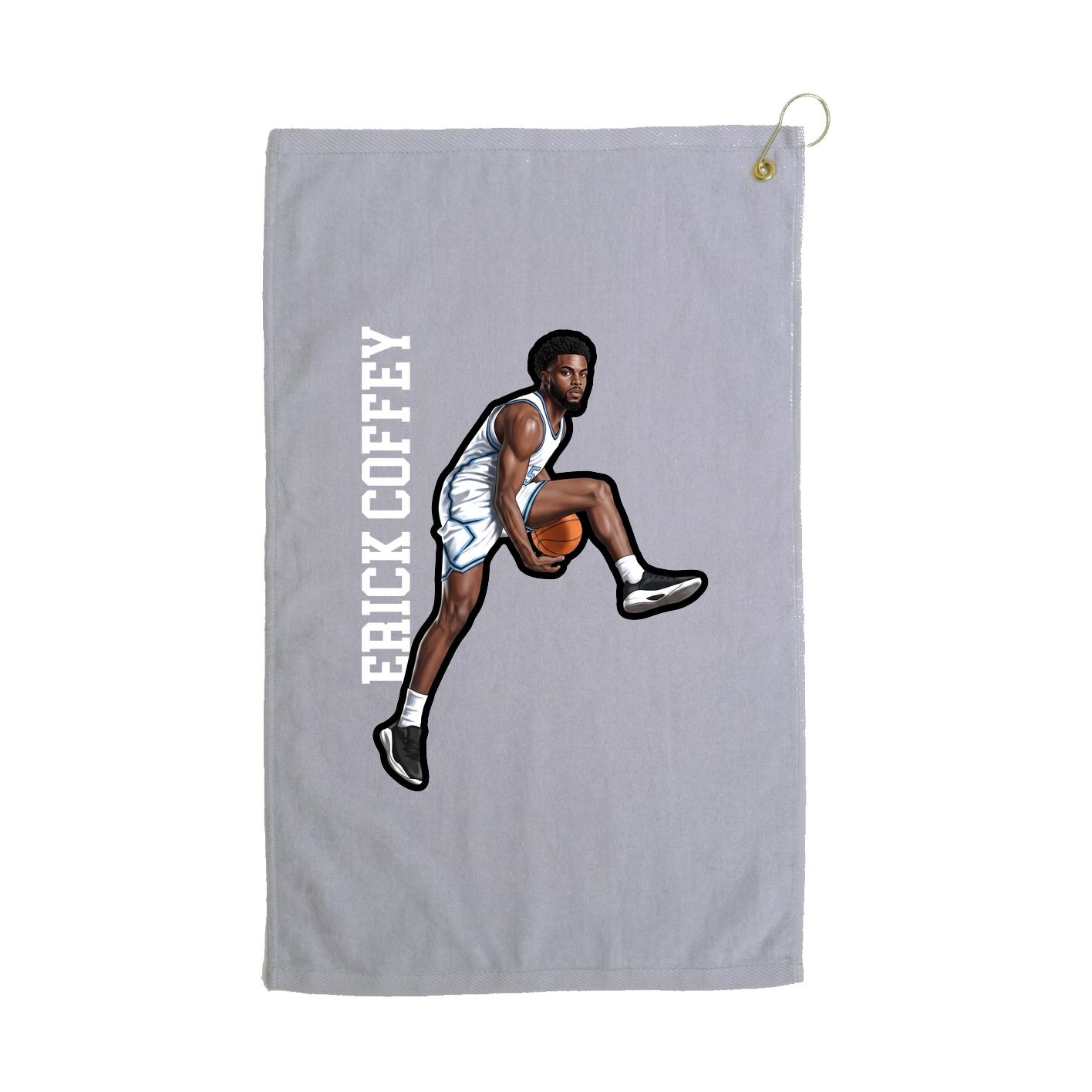 Golf Towel — Name Vertical in Grey