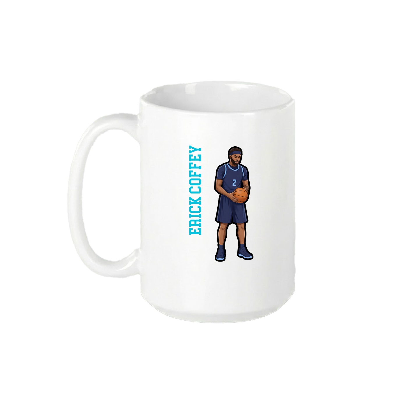 15oz Coffee Mug — Name Vertical in White