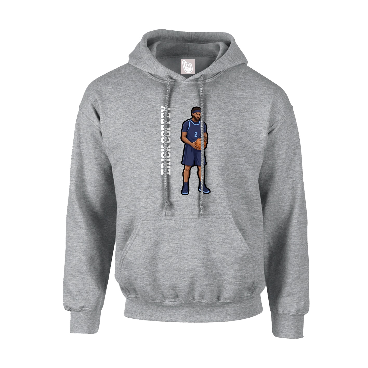 Youth Hoodie — Name Vertical in Grey
