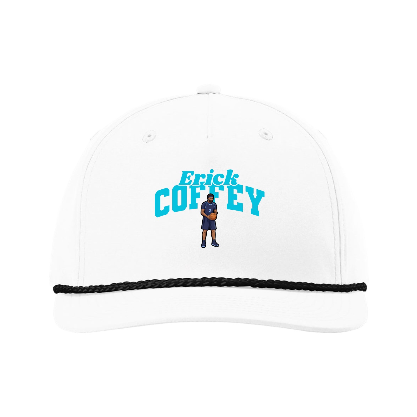 Five-Panel Classic Rope Cap — Signature Arch in White
