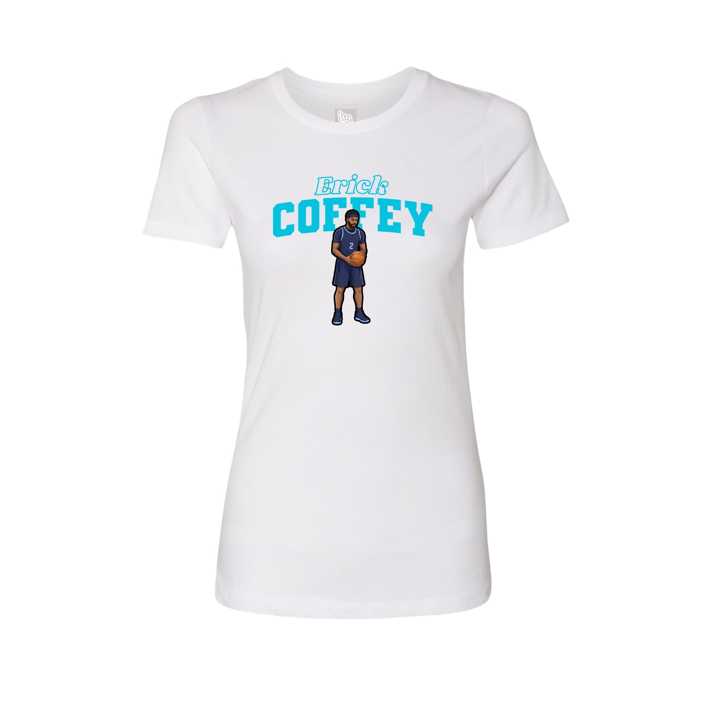 Womens Tee — Name Arch in White