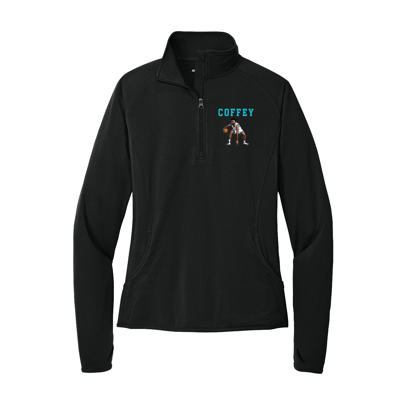 Women's Q-Zip Pullover — Shirsey in Black
