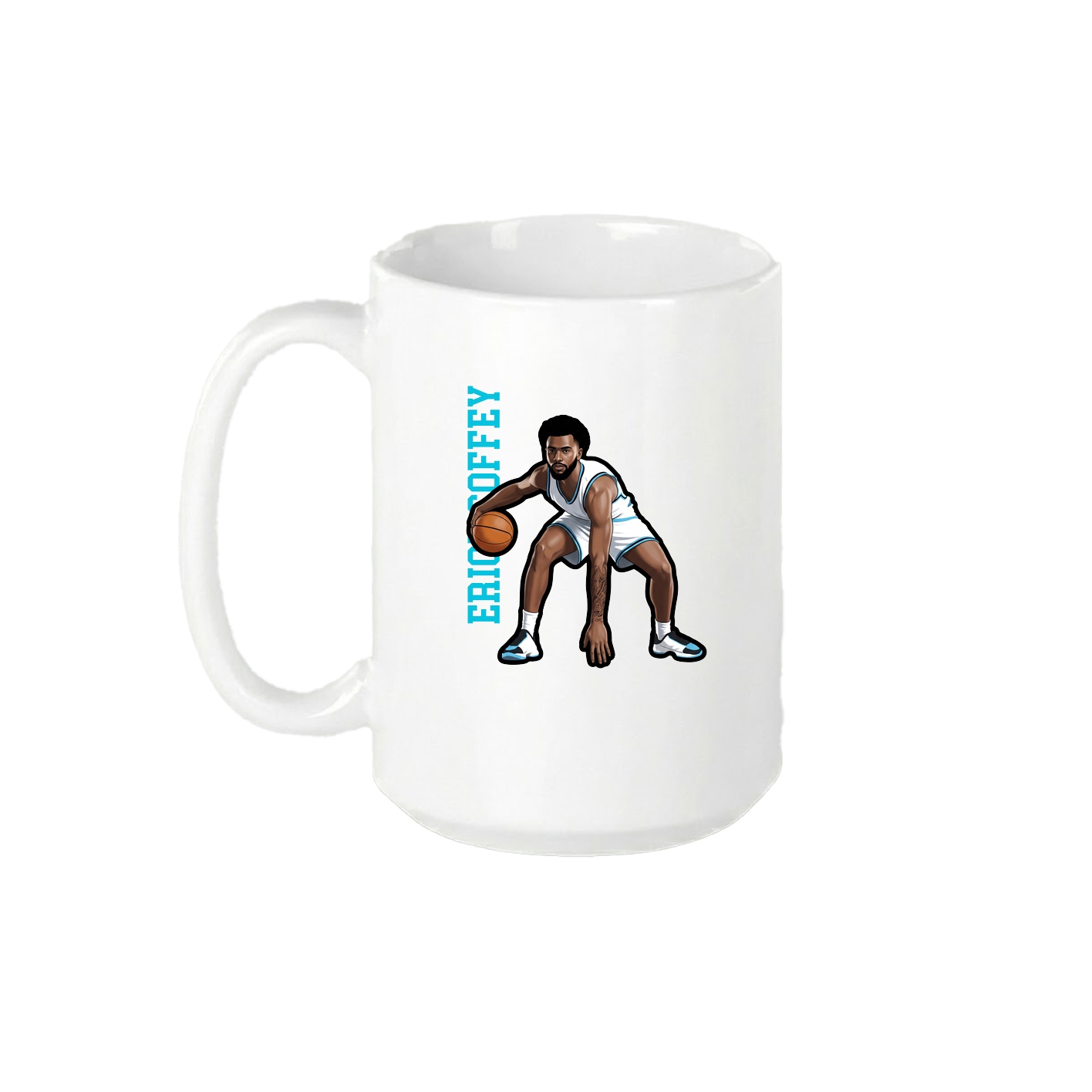 15oz Coffee Mug — Name Vertical in White