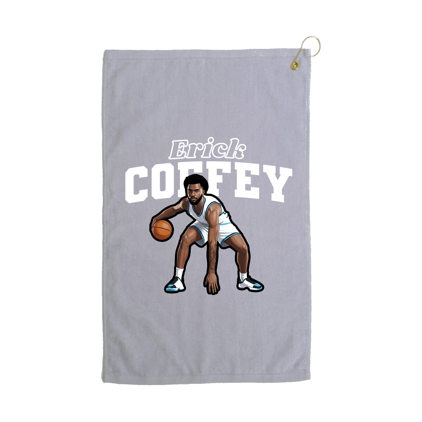Golf Towel — Name Arch in Grey