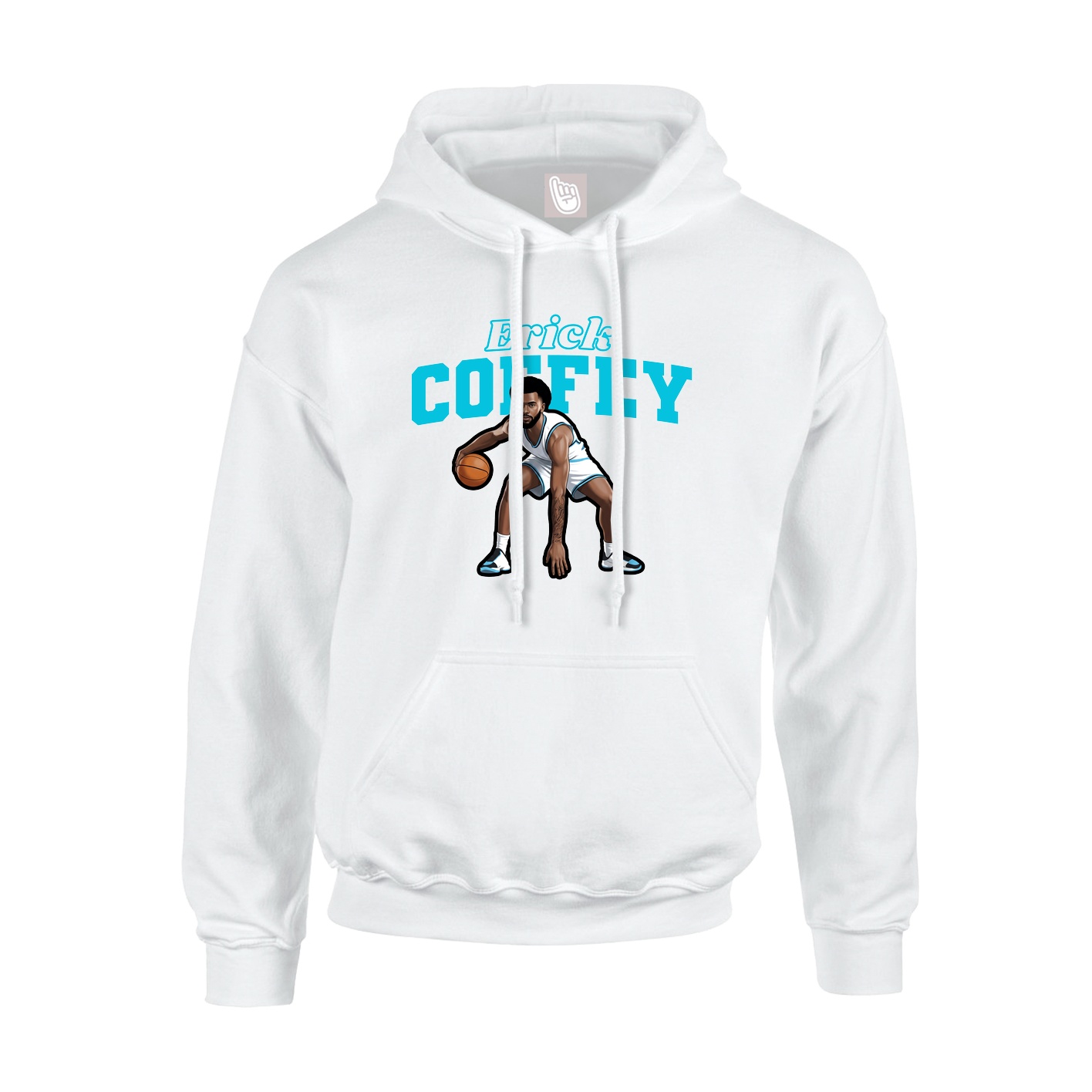 Youth Hoodie — Name Arch in White