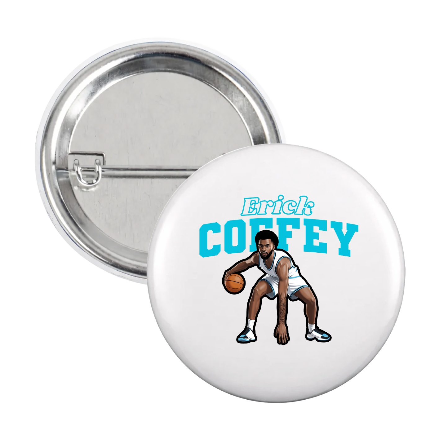 Game Day Button — Name Arch in White