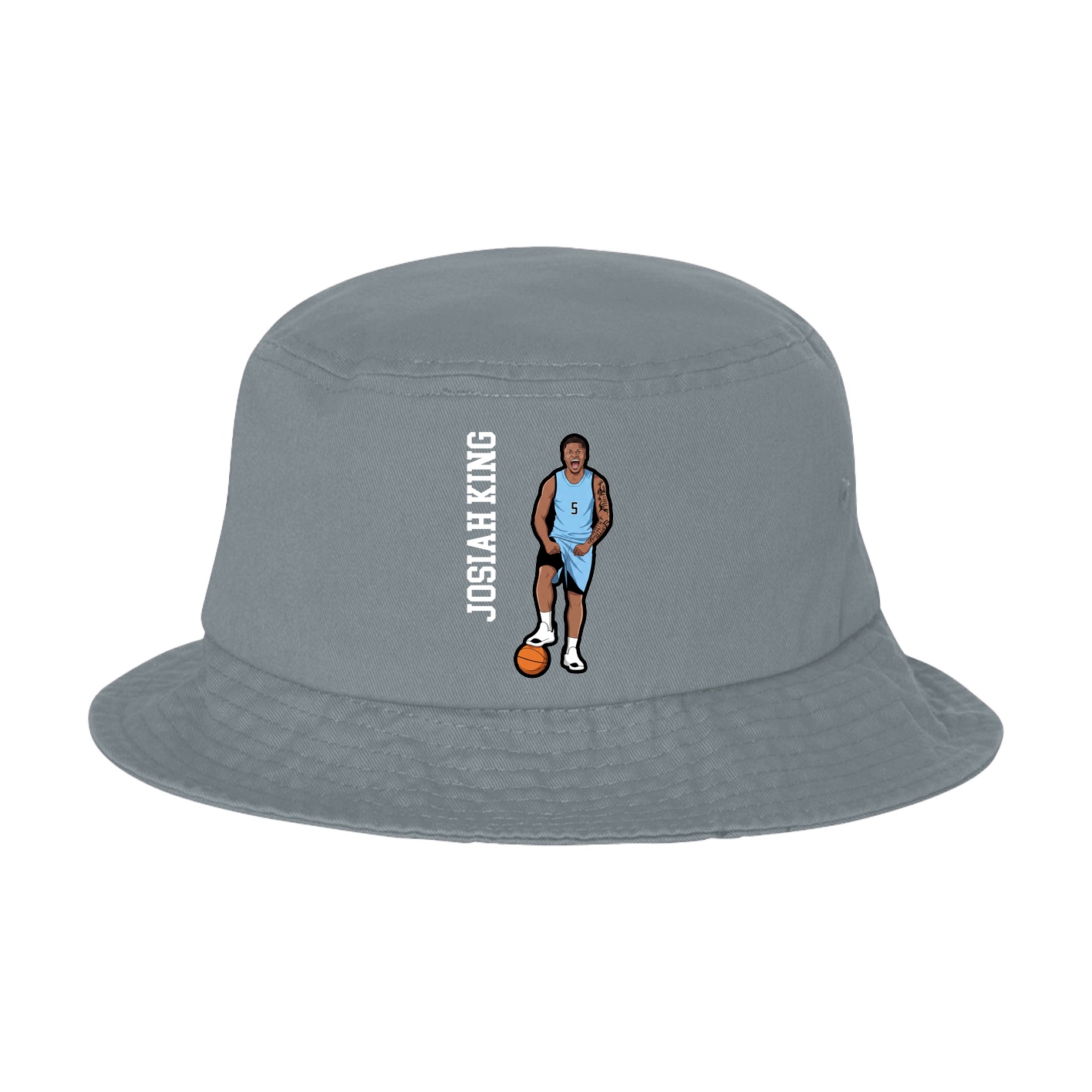 Bucket Cap — Name Vertical in Grey