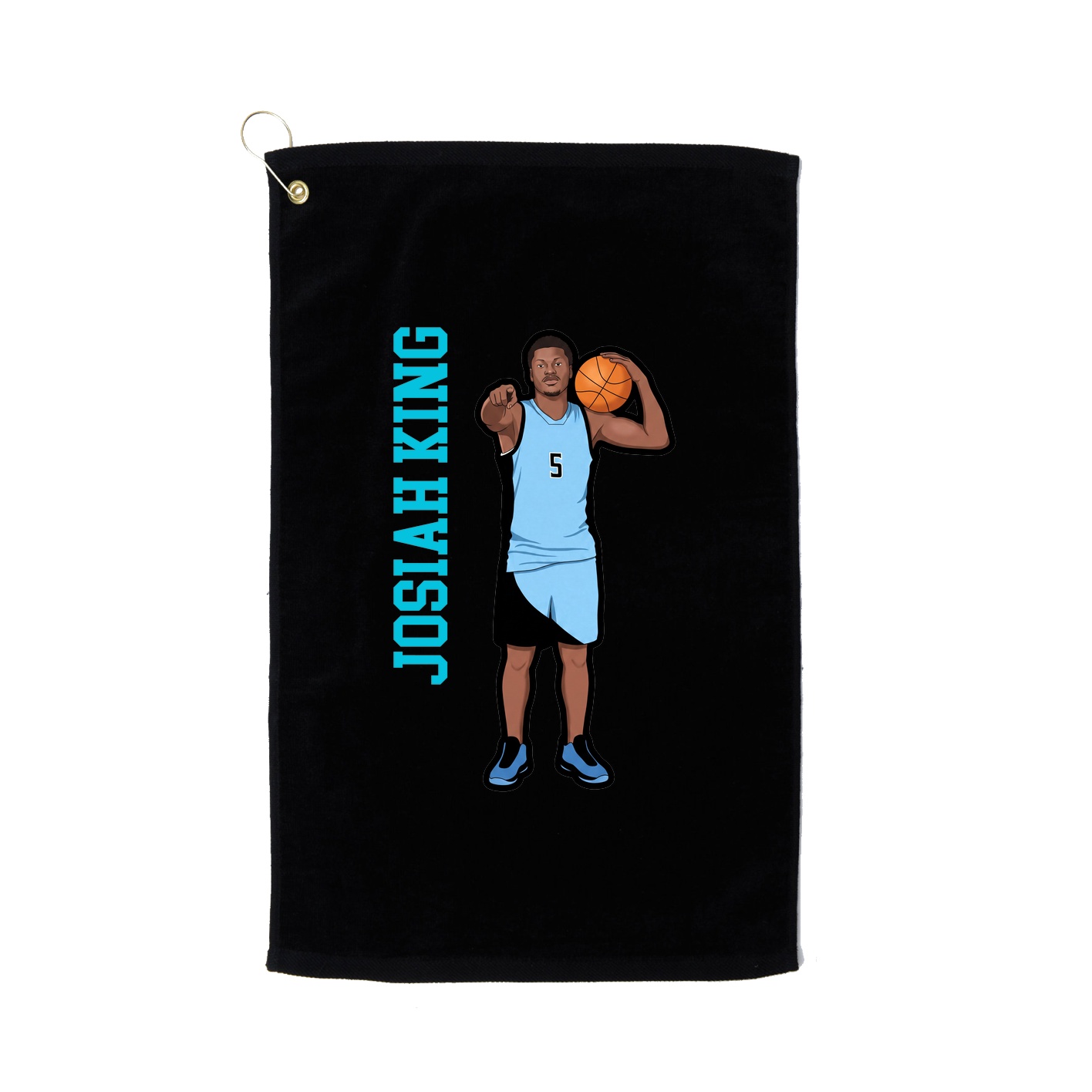 Golf Towel — Name Vertical in Black