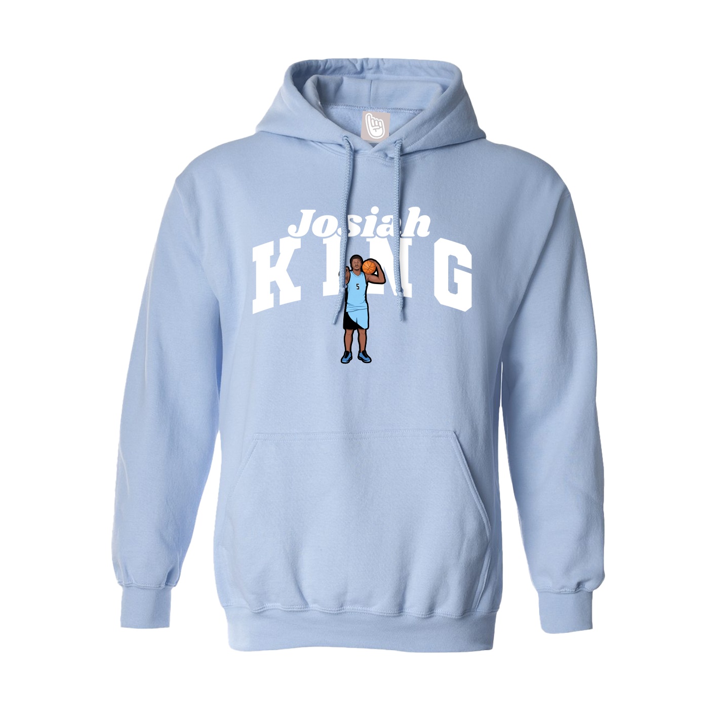 Hoodie — Signature Arch in Light Blue