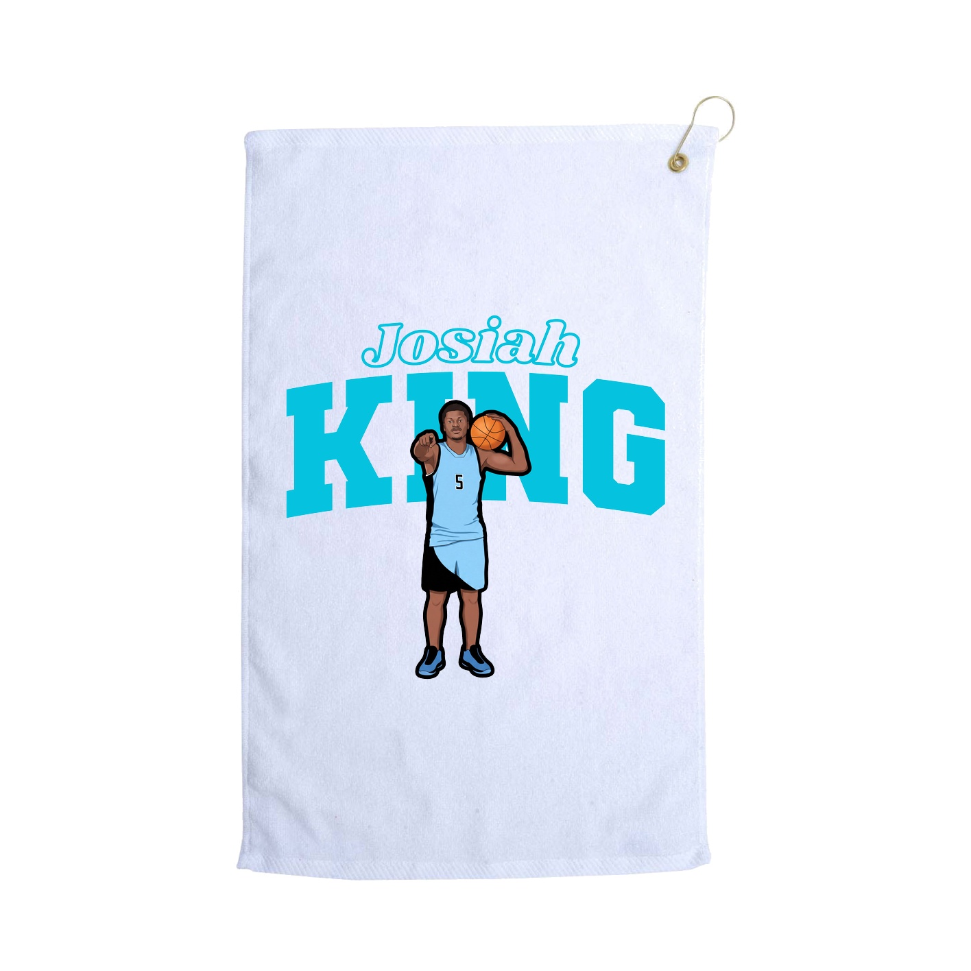 Golf Towel — Name Arch in White