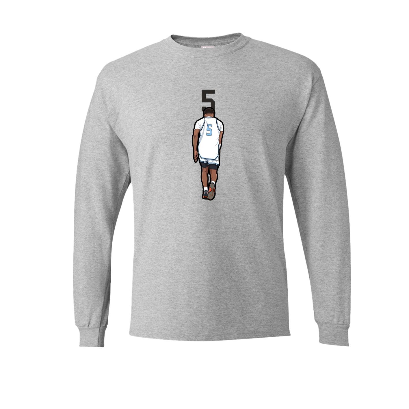 Long Sleeve Tee — Number Top in Grey