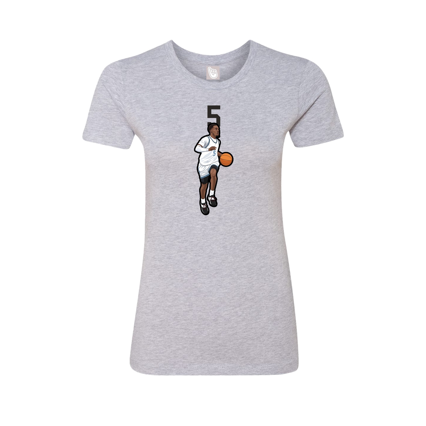 Fitted Women's Tee — Number Top in Grey