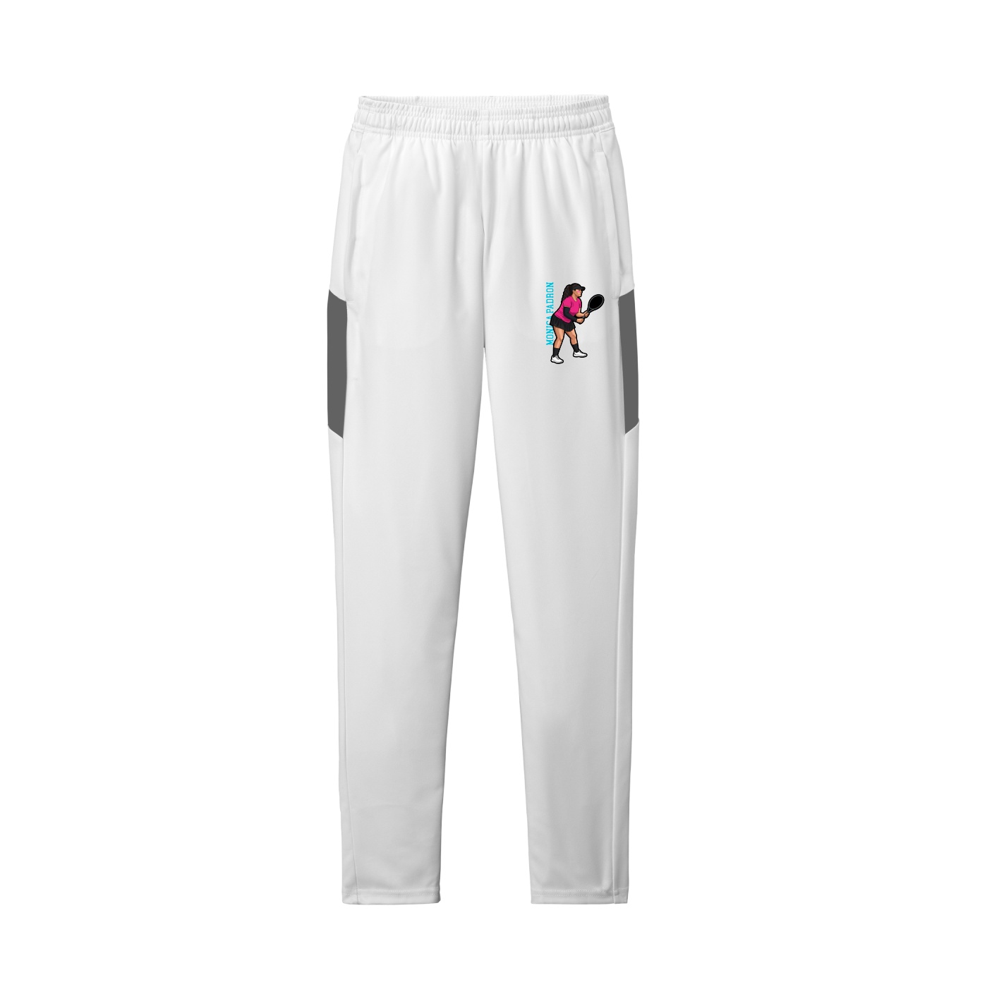 Team Travel Pant — Name Vertical in White/Grey