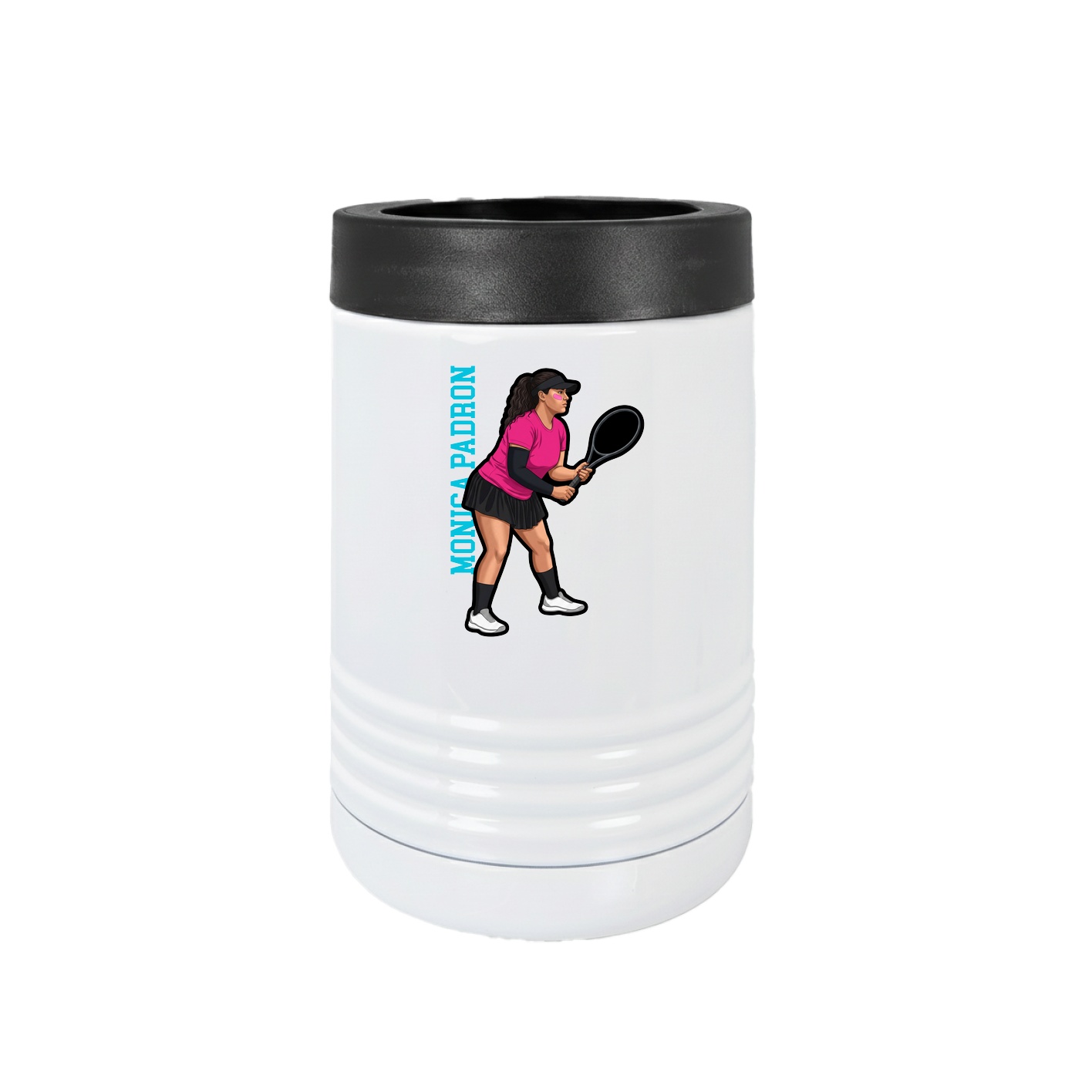 Beverage Holder — Name Vertical in White