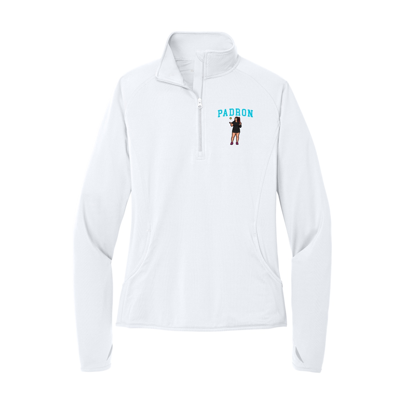 Women's Q-Zip Pullover — Shirsey in White