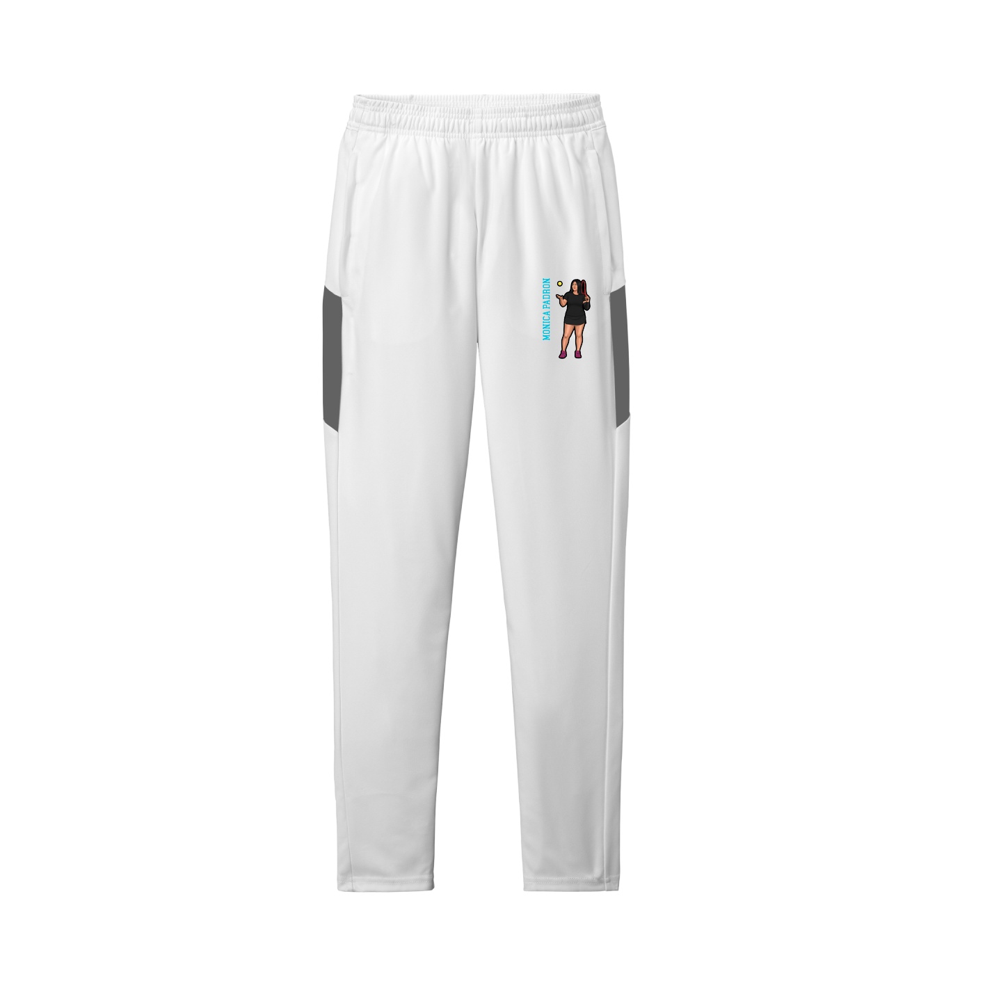 Team Travel Pant — Name Vertical in White/Grey
