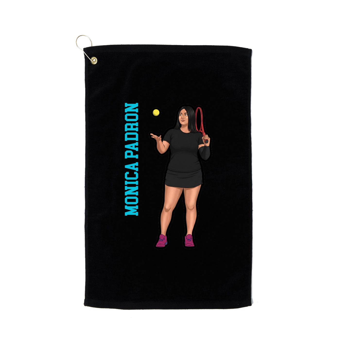 Golf Towel — Name Vertical in Black