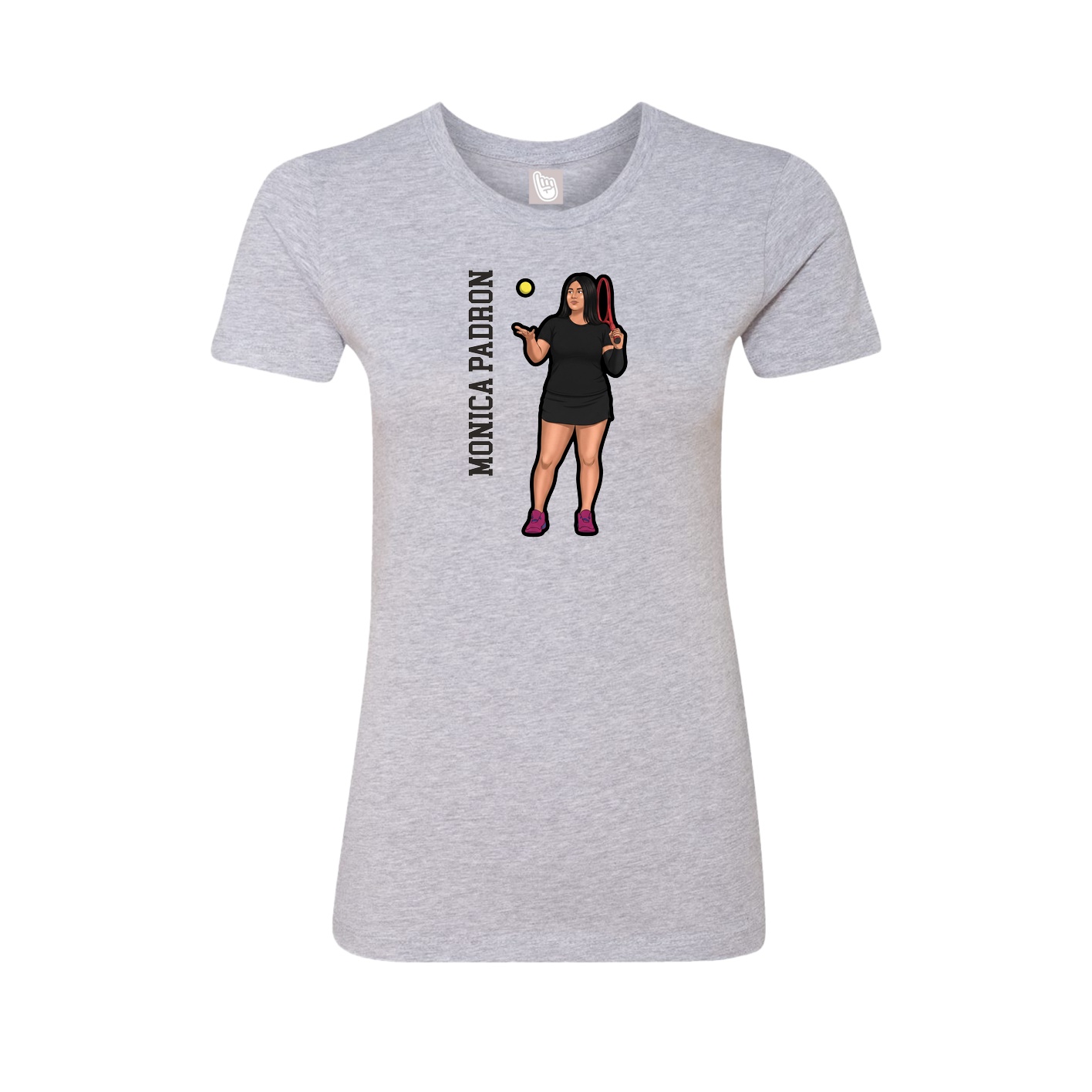 Womens Tee — Name Vertical in Grey