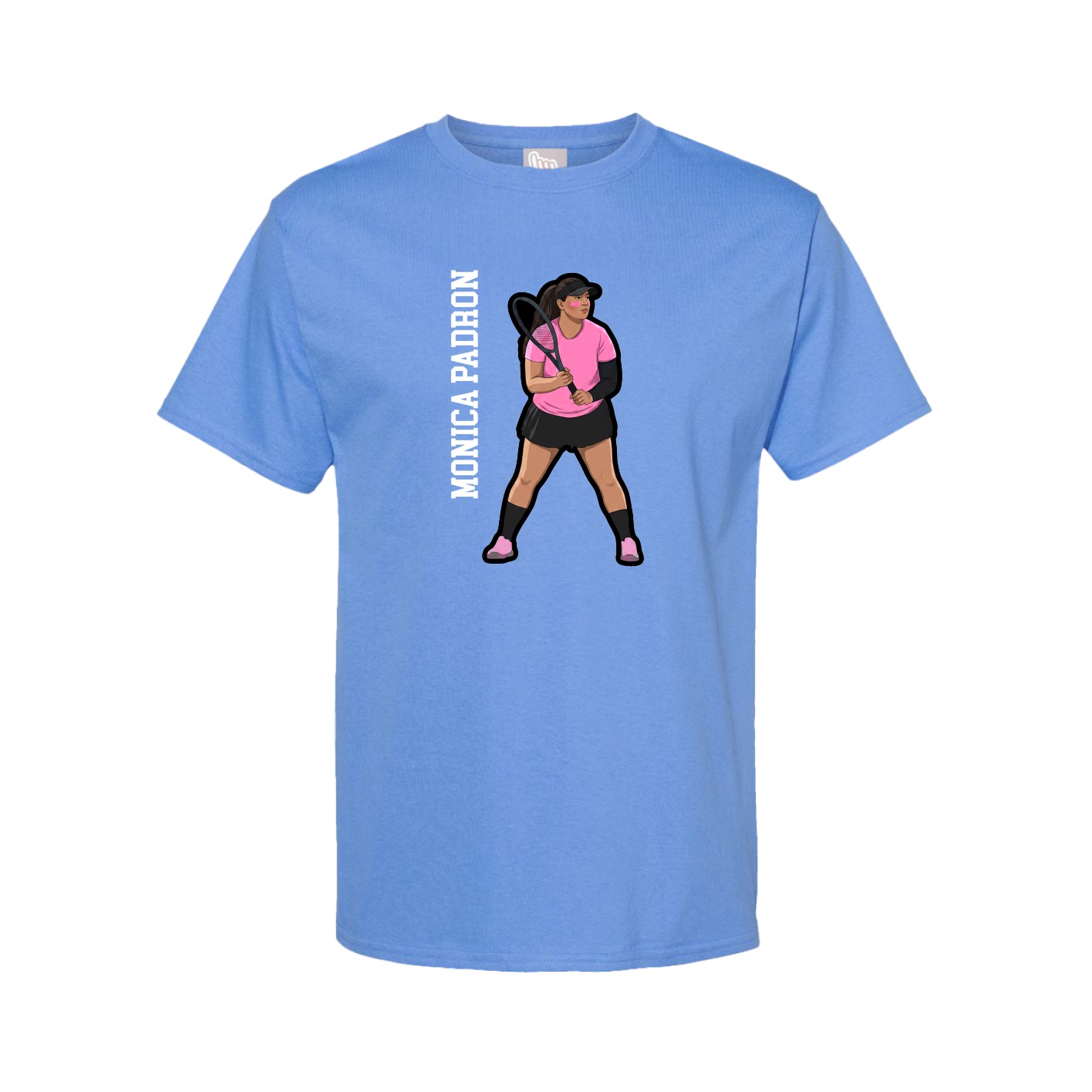 Tee — Name Vertical in Powder Blue