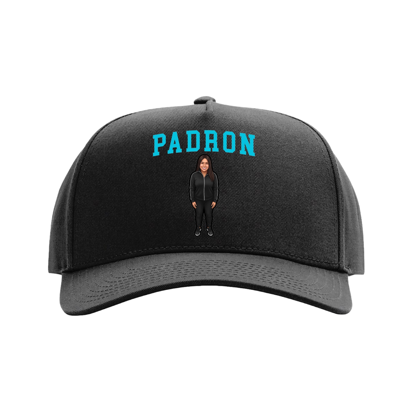 Full Fabric Five-Panel Champ Cap — Shirsey in Black