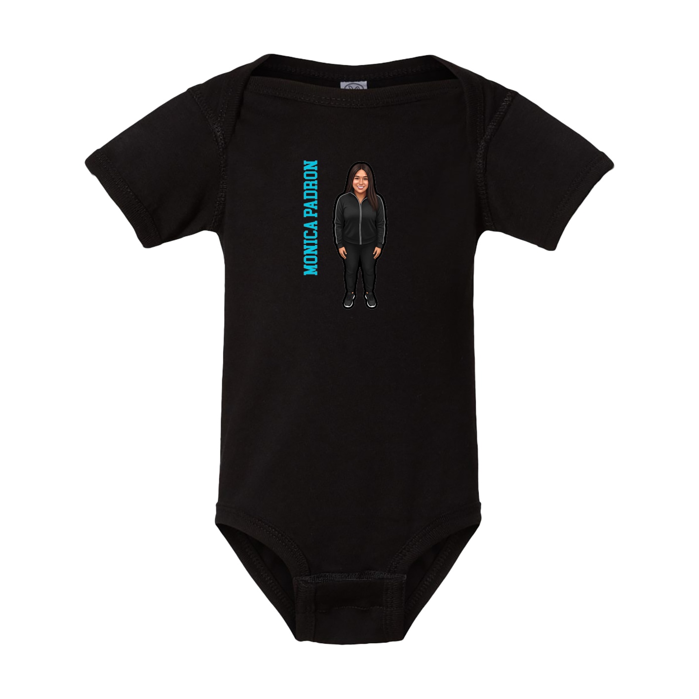 Baby Onesie — Name Vertical in Black