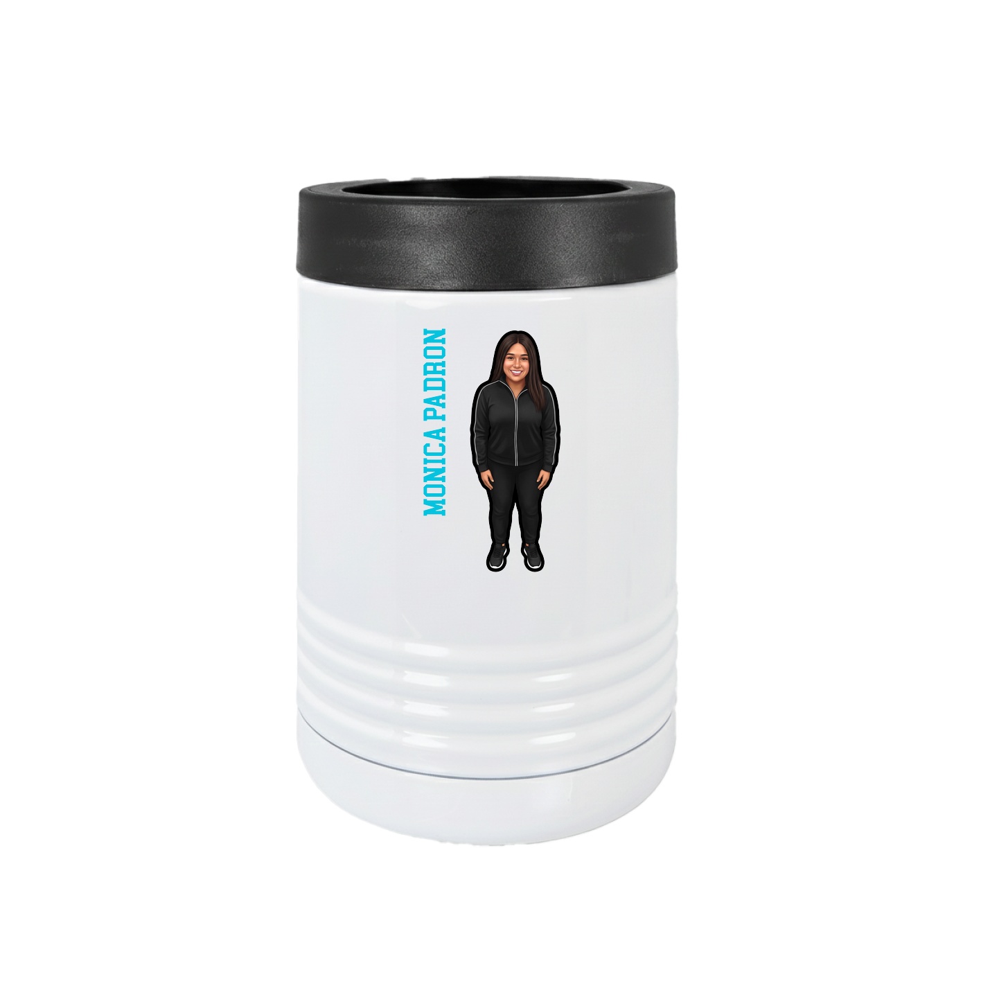 Beverage Holder — Name Vertical in White
