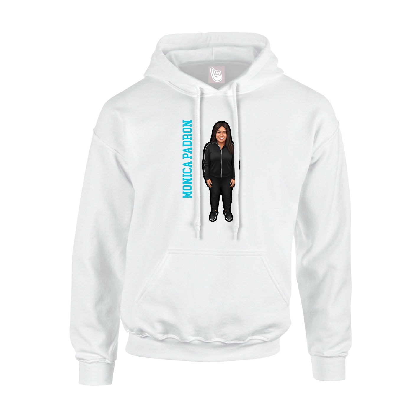 Hoodie — Name Vertical in White