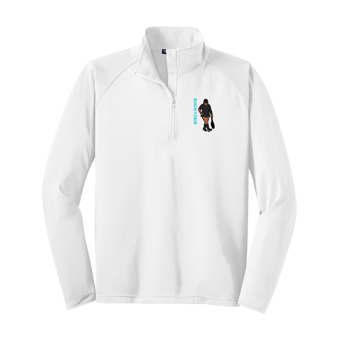 Q-Zip Pullover — Name Vertical in White