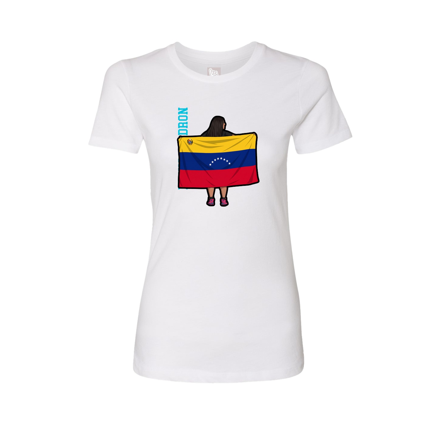 Womens Tee — Name Vertical in White