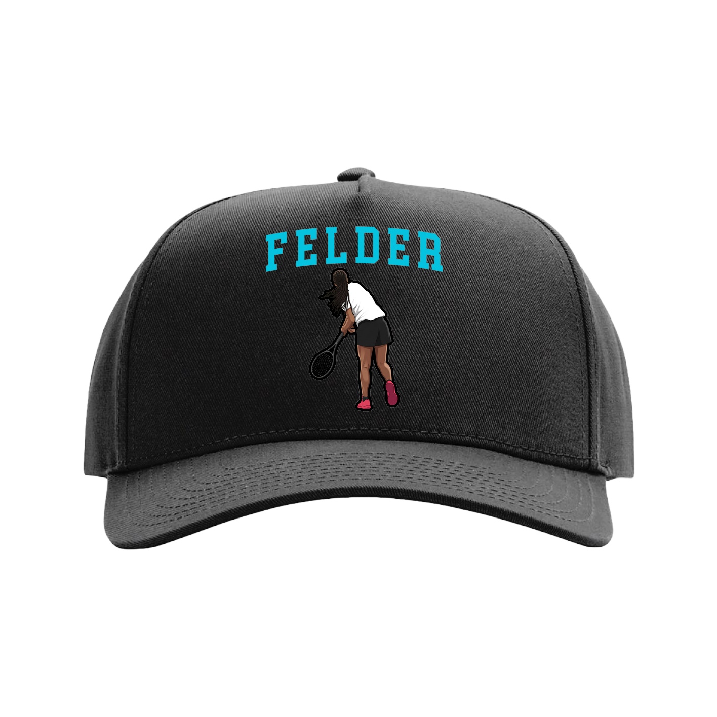 Full Fabric Five-Panel Champ Cap — Shirsey in Black