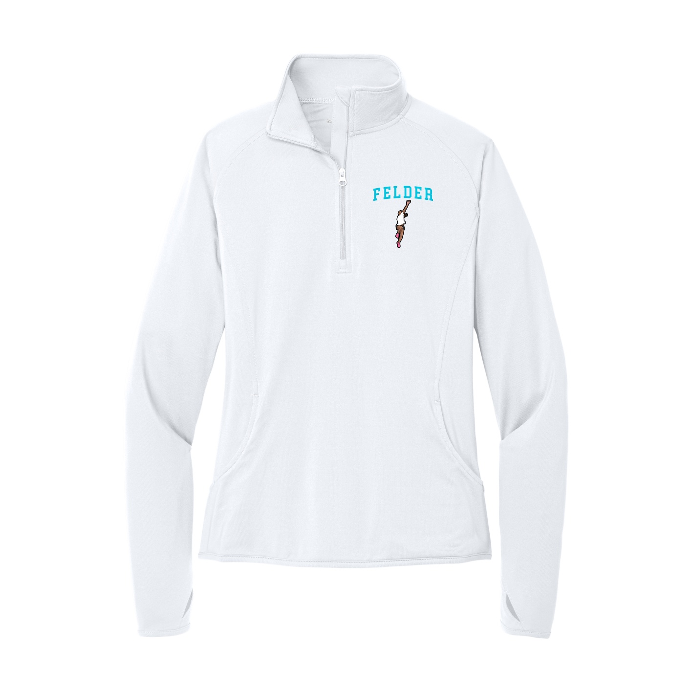 Women's Q-Zip Pullover — Shirsey in White