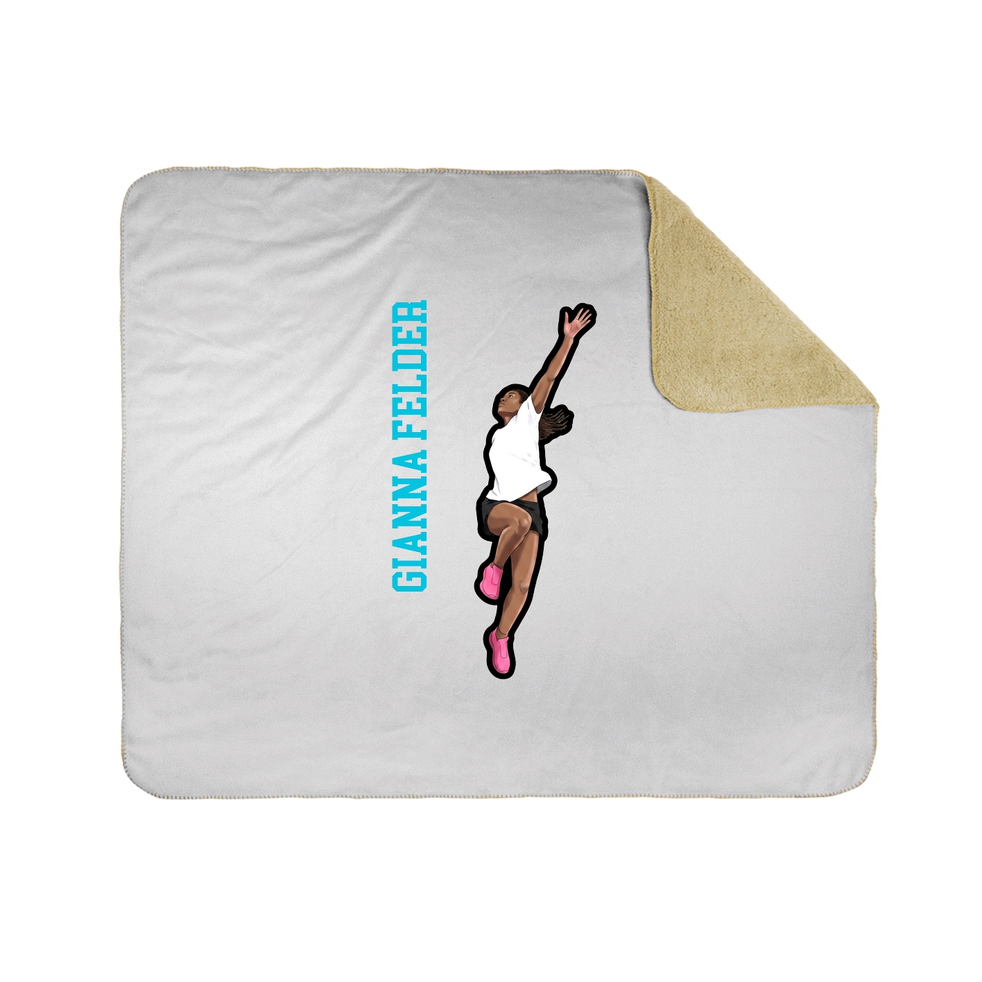 Throw Blanket — Name Vertical in White