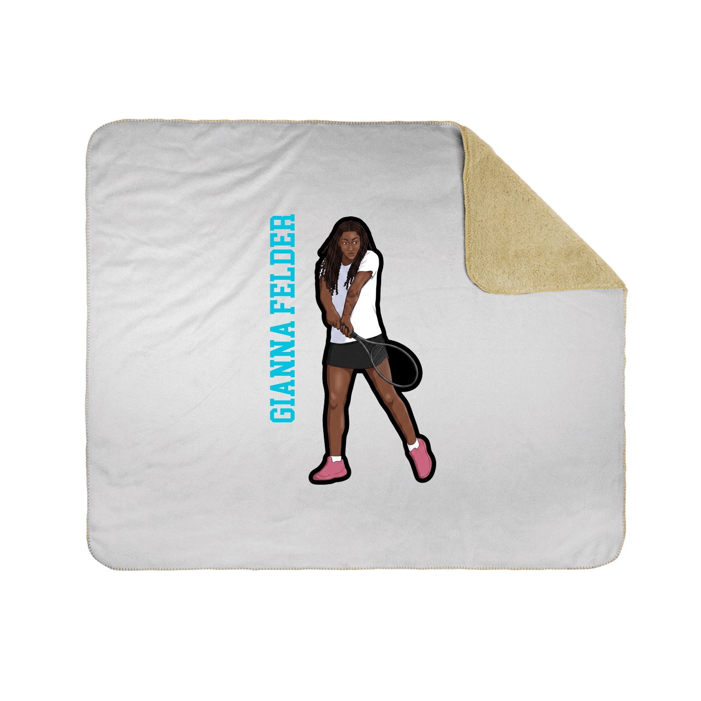 Throw Blanket — Name Vertical in White
