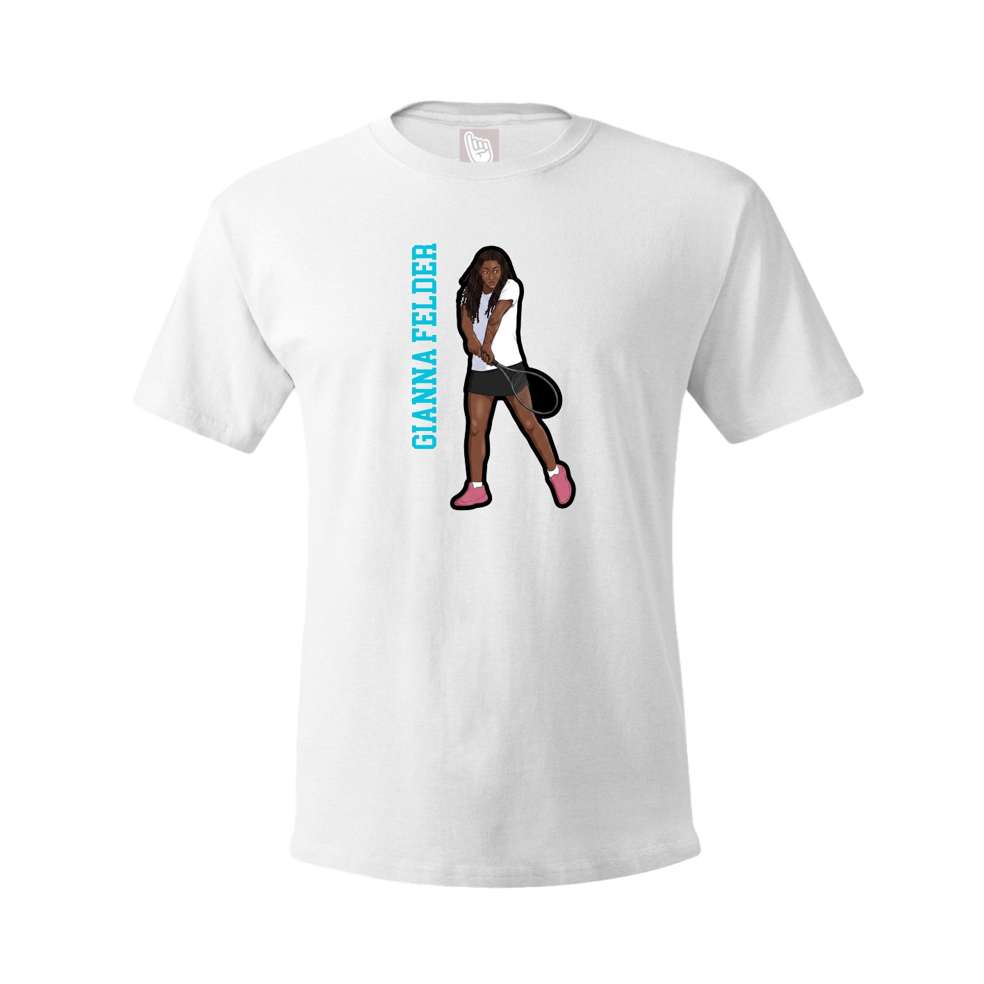 Tee — Name Vertical in White