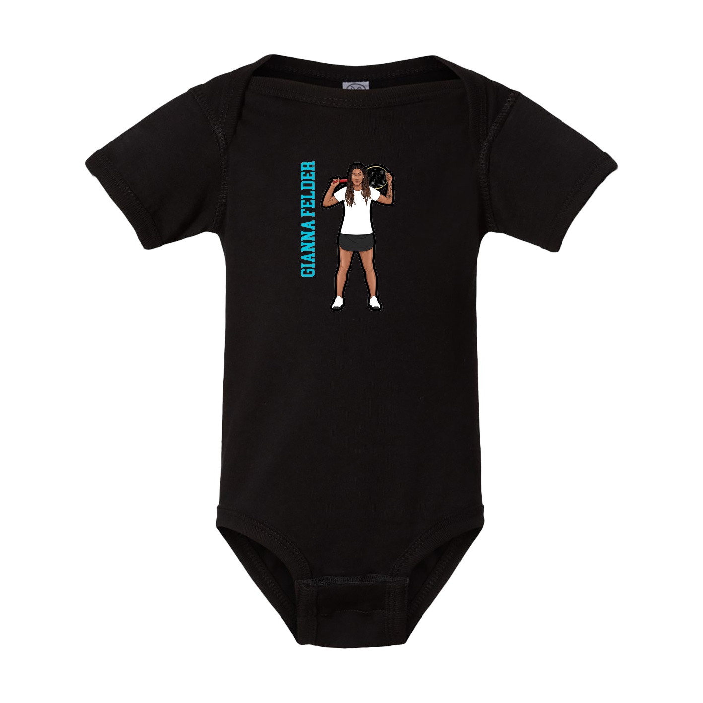 Baby Onesie — Name Vertical in Black