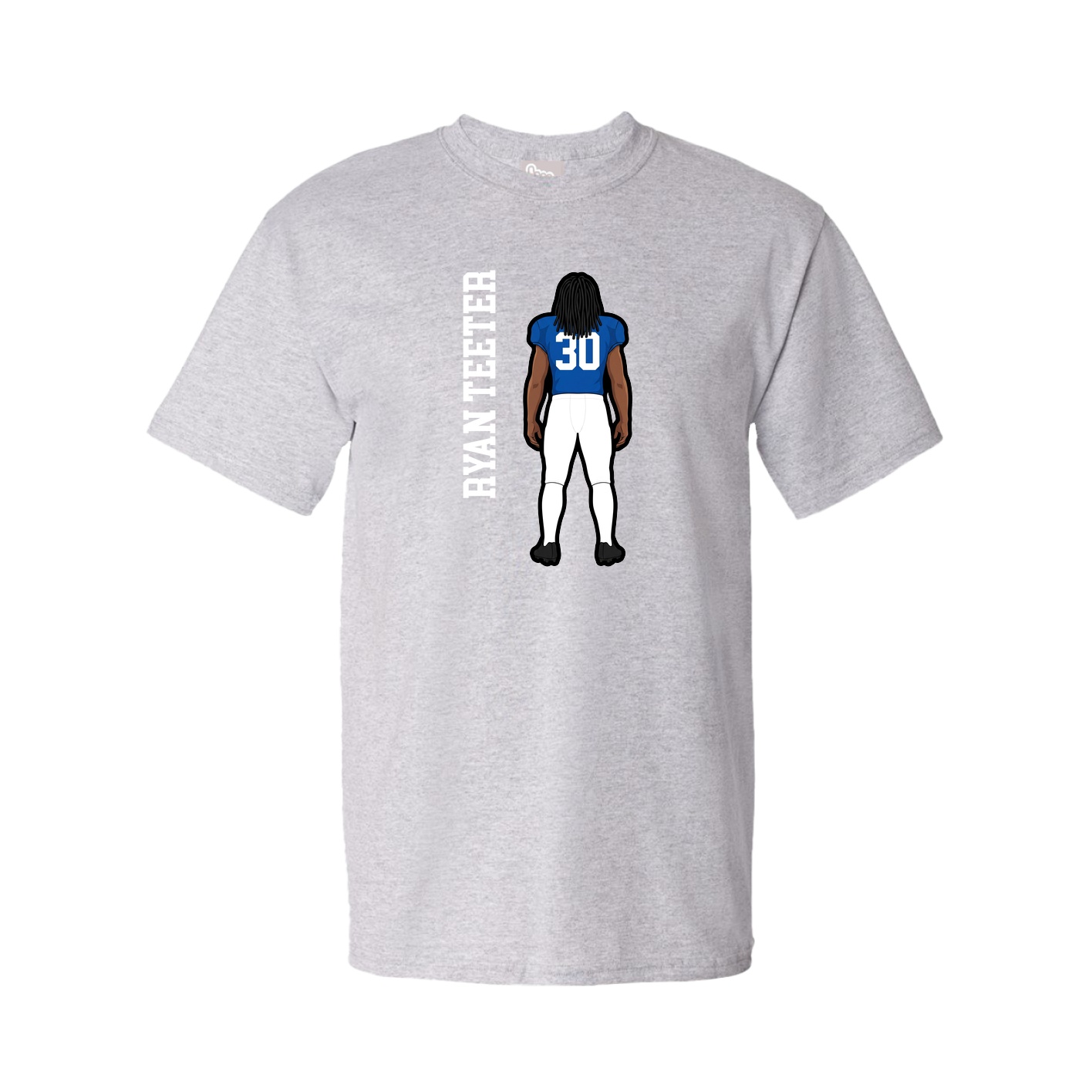 Tee — Name Vertical in Grey