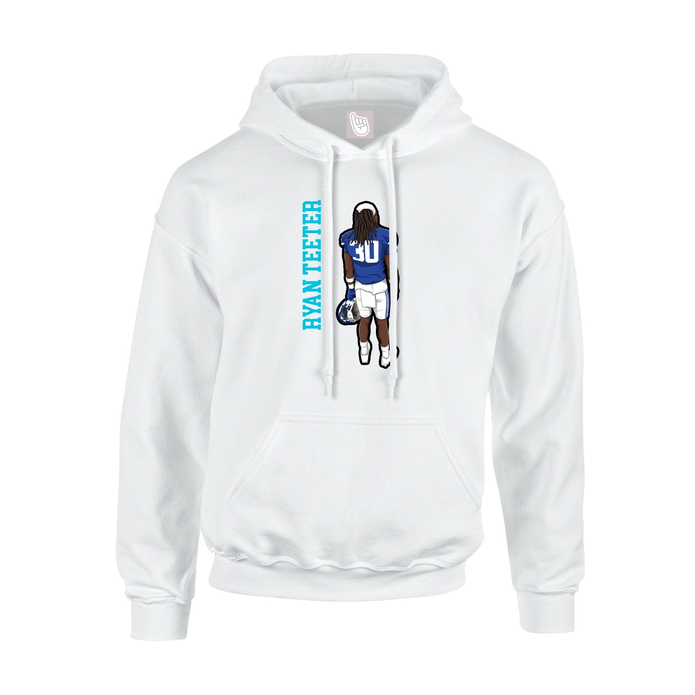 Youth Hoodie — Name Vertical in White