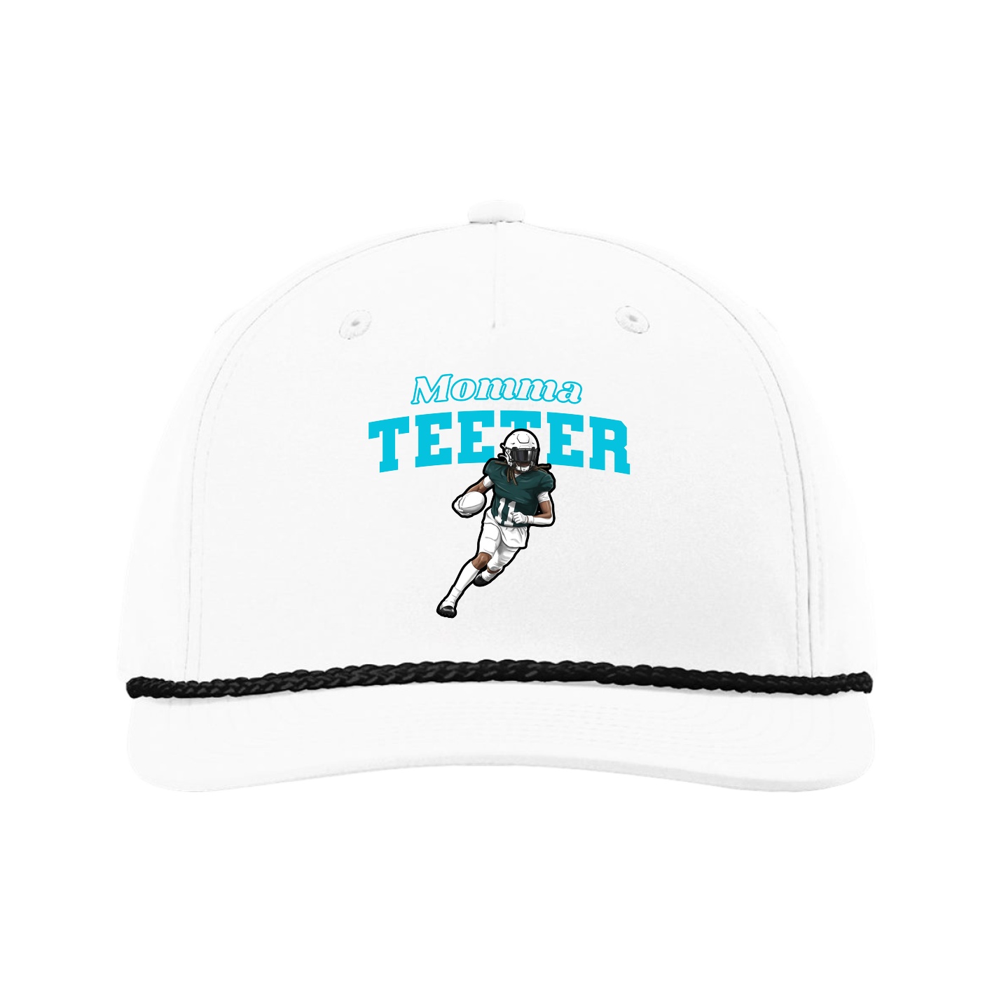 Five-Panel Classic Rope Cap — Mothers Day Block in White