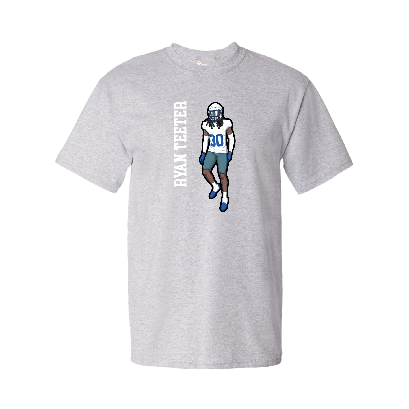 Youth Tee — Name Vertical in Grey