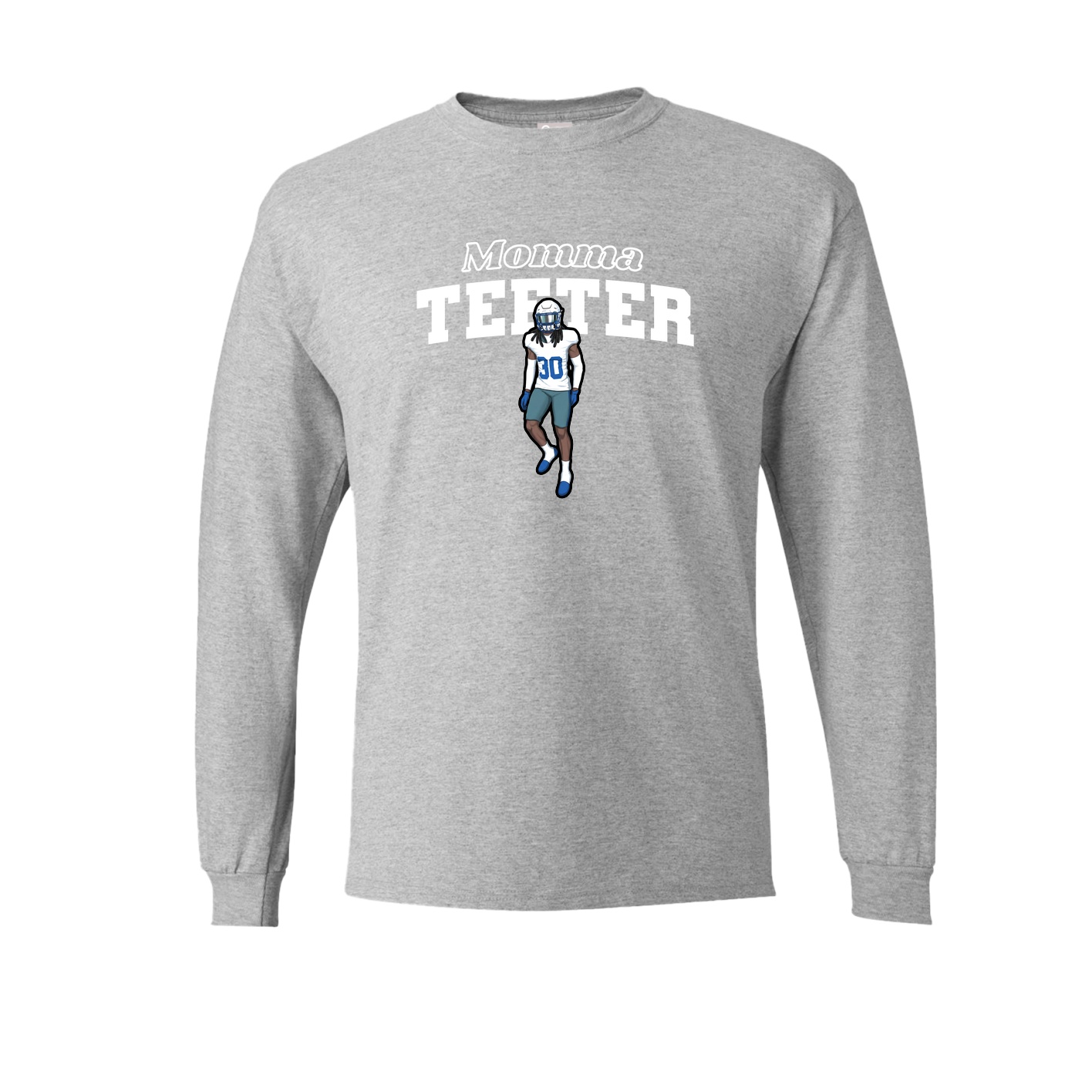 Long Sleeve Tee — Mothers Day Block in Grey