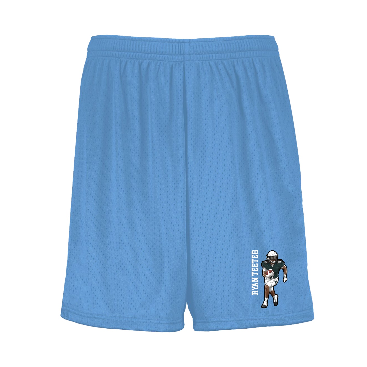 Shorts — Name Vertical in Light Blue