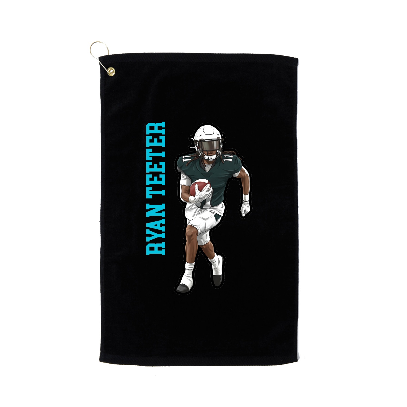Golf Towel — Name Vertical in Black