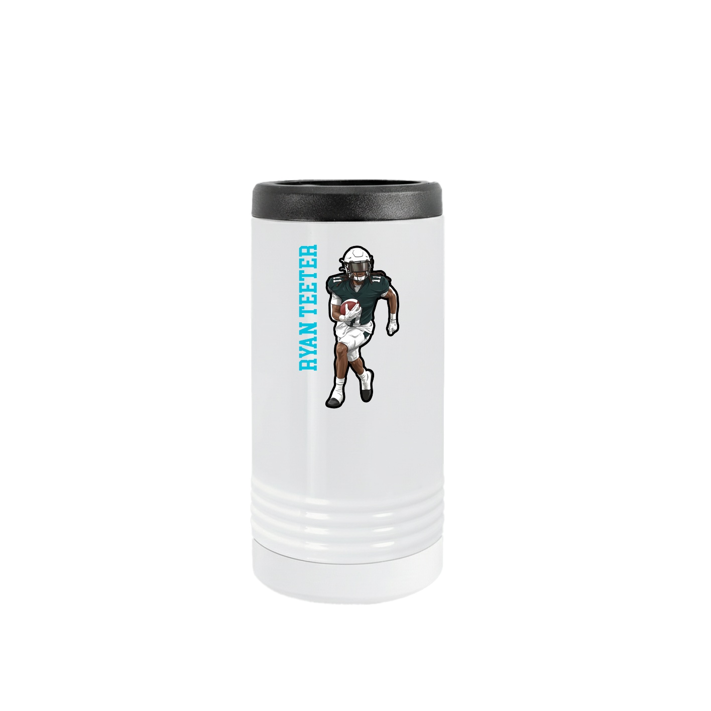 Slim Beverage Holder — Name Vertical in White